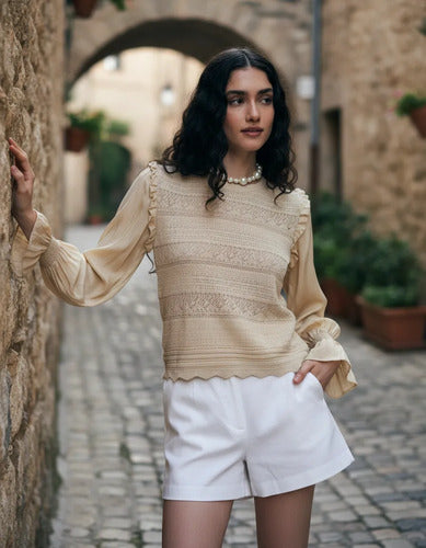 Sweater Tejido Importado Cod. 38 Beige Único