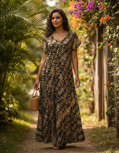 Vestido Largo Seda Boho Importado India Tipo Holi Rapsodia