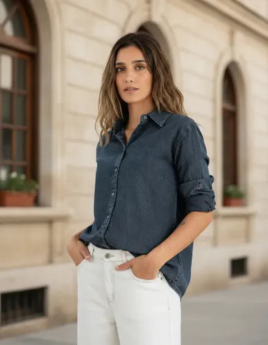 Camisa De Jean Importada Nevada Modelo Grande