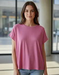 Remera De Morley Amplia Fucia Lisa Único Mini Ribb