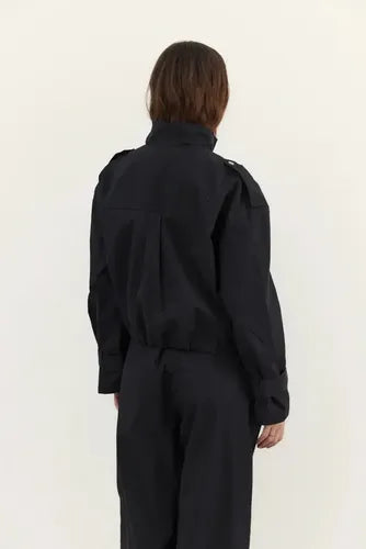 Campera De Sire Cargo Oversize Amplia Nueva 2da Seleccion Negro 42 Lisa