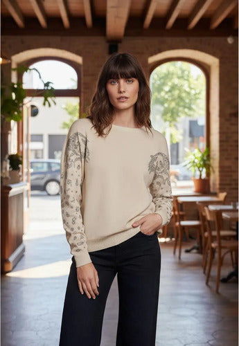 Sweater Importado Detalles Mangas Amplio Cod. 331 Hasta Xxl