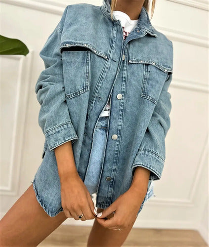 Saco Jean Campera Talle Amplio  Denim  Oversize  Camisaco