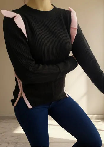 Sweater Con Volados Y Cierres
