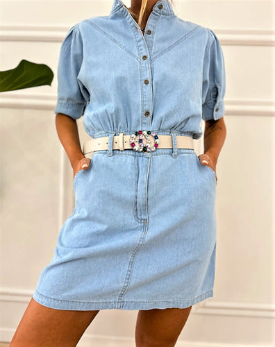 Vestido Jean Denim Nuevo 2da Selección Celeste Lisa L
