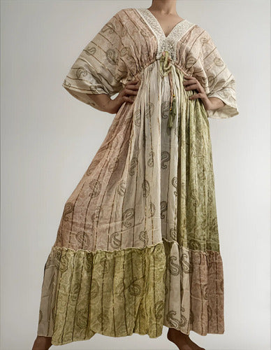 Vestido Largo De India Con Lurex