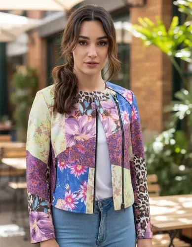 Chaqueta Campera Estampada Badana Importada Folk
