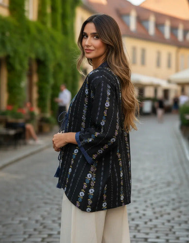 Saco Chaqueta Kimono Estampado Modelo Amplio