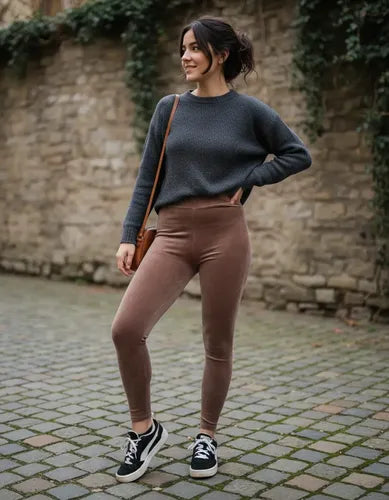 Calza Estilo Plush Elastizada Importada Tiro Alto