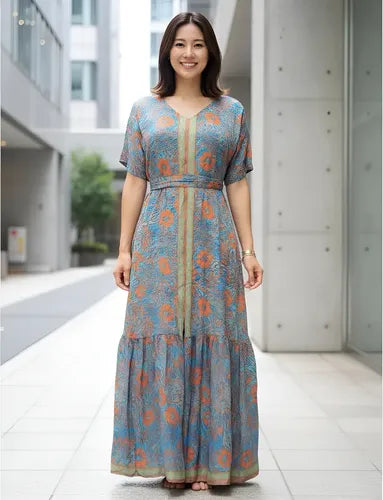 Vestido Largo Seda Hindú Estilo Vars
