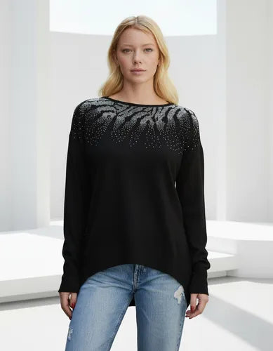 Sweater Tejido Strass Importado Amplio Hasta Xxl