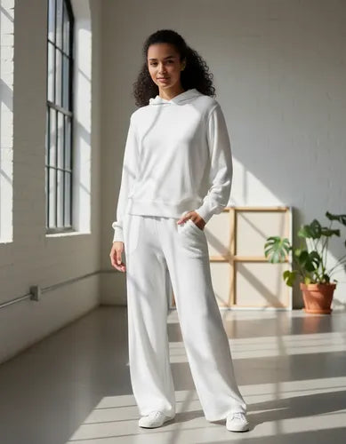Pantalón De Lanilla Palazzo Básico Amplio Gris Oscuro Liso U