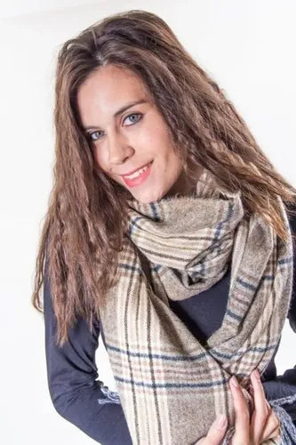 Pashmina Chalina Bufanda Importada Colores Multicolor Cuadros
