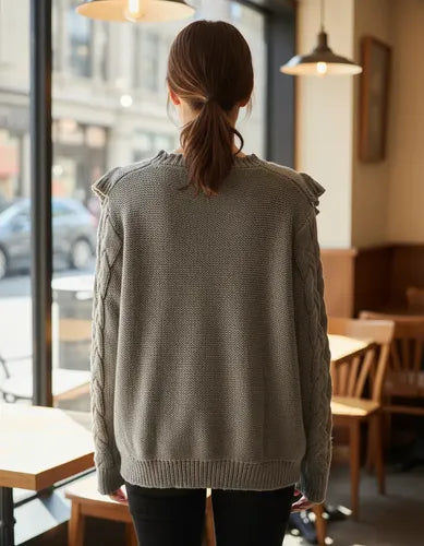Sweater Tejido Folk Cuello Grande Bordado Cod. 008