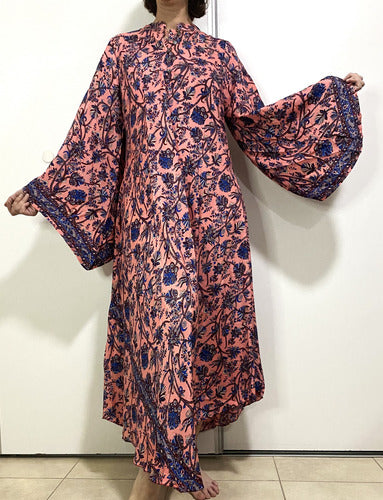 Vestido Mangas Oxford Importado Seda Hindú