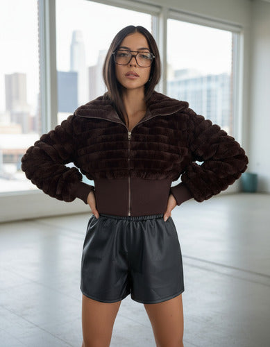 Campera De Piel Sintética Corta
