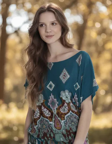 Remera Blusa Importada Estampada Lanilla Mandalas