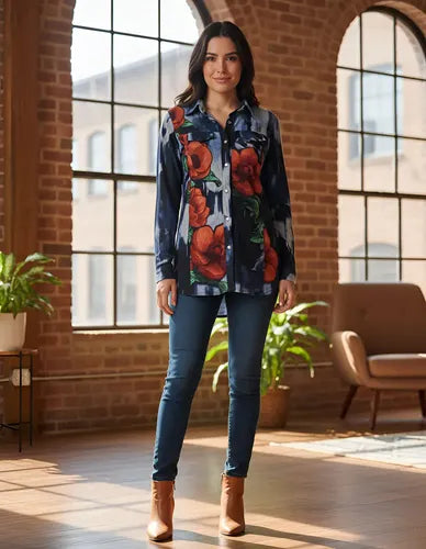 Camisa De Lanilla Estampada