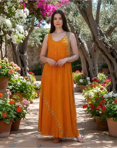 Vestido Solero Seda Hindu  Modelo Amplio