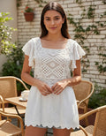 Blusa Sin Mangas De Crochet Y Broderie