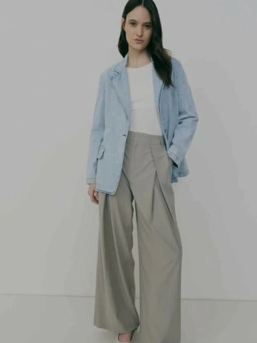 Saco Blazer De Jean Nuevo 2da Selección Celeste L Liso
