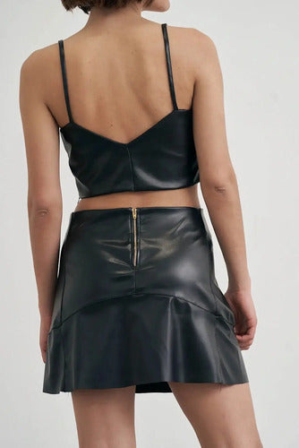 Mini Ecocuero Pollera Falda