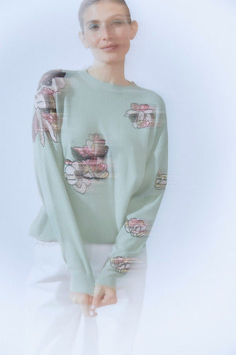 Sweater Bordado Importado Lentejuelas Paillettes Cod. 365