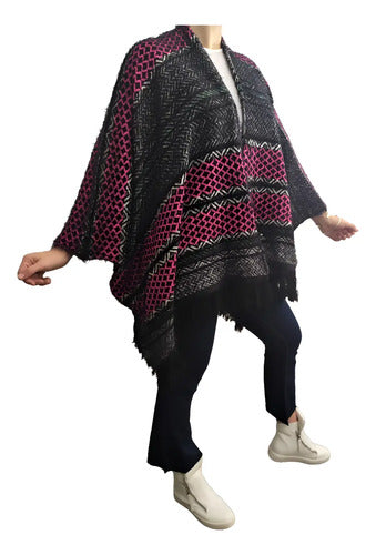 Poncho Saco Ruana Amplio Tejido Xxxl Pelo De Mono