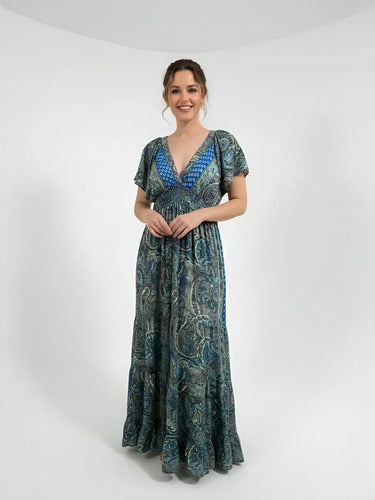 Vestido De Seda Hindú Largo Mod. 14