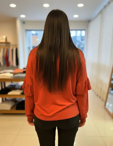 Remera Manga Larga Talle Grande Xl Terracota Liso Xl Lisa