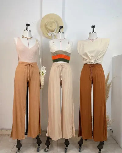 Pantalón Palazzo De Lino Básico