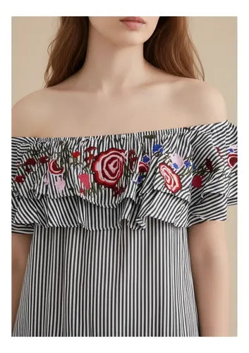 Vestido Paisana Bordado Importado