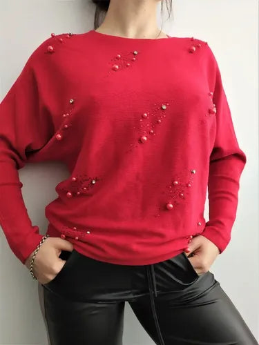 Sweater Tejido Con Strass Importado Cod. 215 Calidad!