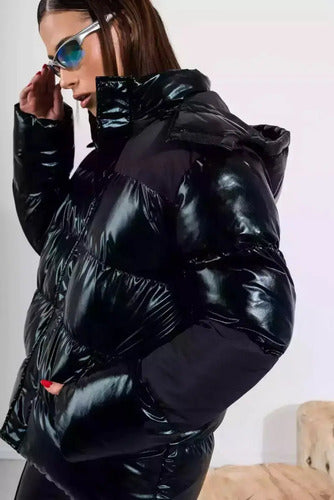 Campera Puffer Importada (cod.10) Negro L Liso