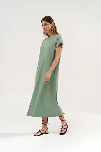 Maxi Vestido Sin Mangas De Mini Ribb Con Tajos Laterales