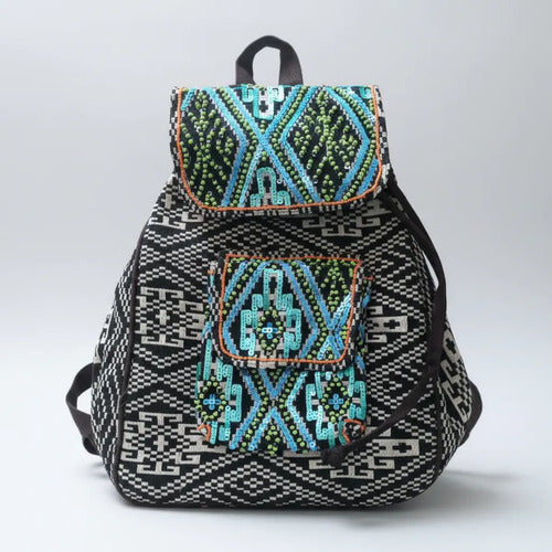 Mochila Bordada Estilo Folk Lentejuelas