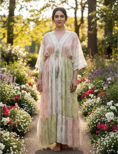 Vestido Largo De India Con Lurex