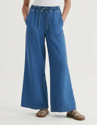 Pantalón Jean Oxford Denim Camisero Celeste Liso S