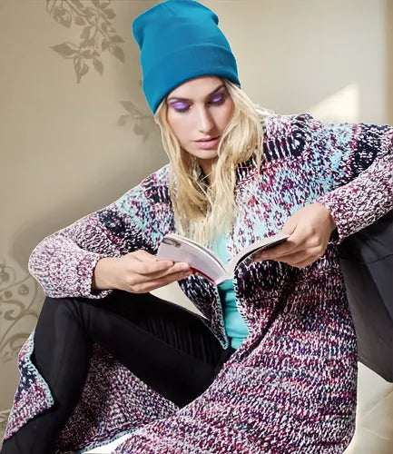 Saco Largo Tapado Tejido Importado Estilo Boho Folk