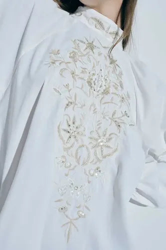 Blusa Manga Larga Bordada Importada Fiesta Noche