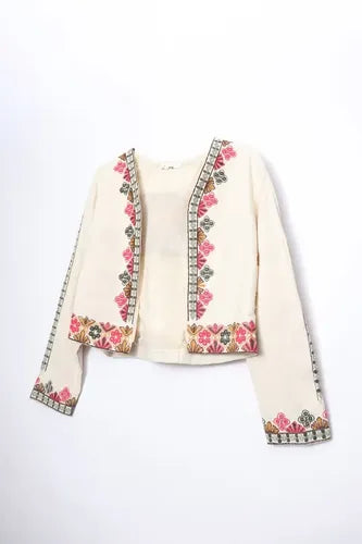 Chaqueta Saco Saquito Hindú Importado Bordado  Negro Bordado L