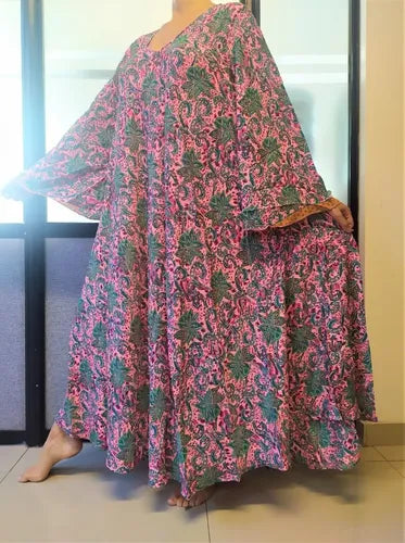Vestido Largo Seda Hindu Importado Talle Grande Xxl
