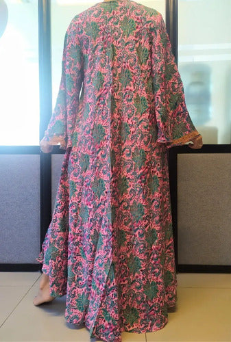 Vestido Largo Seda Hindu Importado Talle Grande Xxl