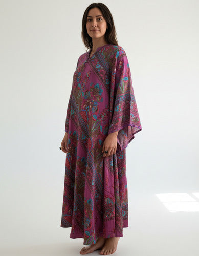Vestido Mangas Oxford Importado Seda Hindú