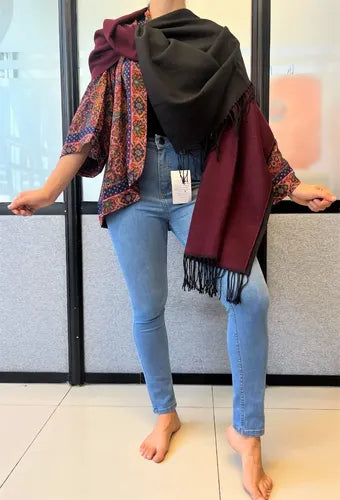 Pashmina Chalina Ruana Grande Importada Doble Faz