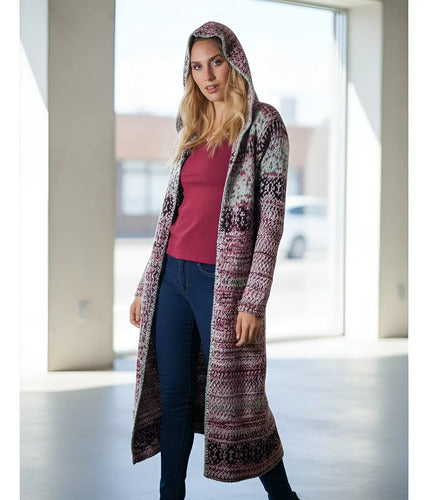 Saco Largo Tapado Tejido Importado Estilo Boho Folk