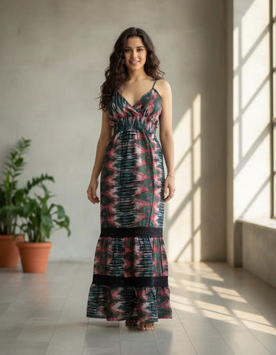 Vestido Solero Largo Sirena Importado Estampado Boho  India