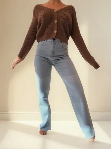 Pantalón Jean Wide Leg Denim Celeste Nuevo 2da Selección Celeste Liso 38