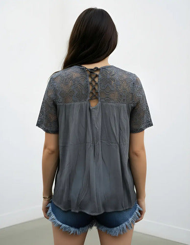 Camisa  Blusa Encaje Boho Hippie Chic Importada