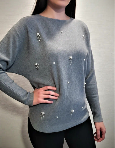Sweater Tejido Con Perlas Importado Cod. 279